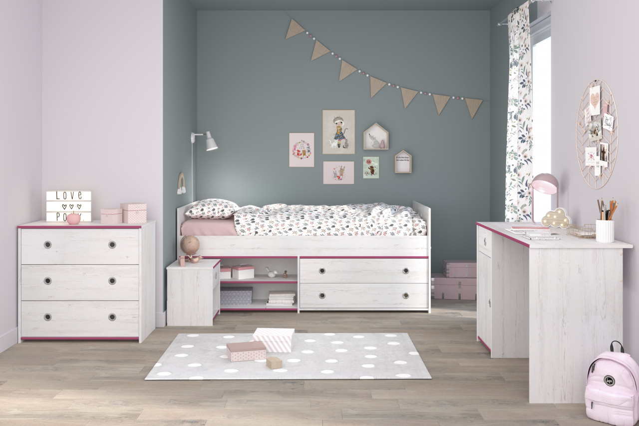 Parisot Kinderbett Smoozy 37 Pink Mädchen Kinderzimmer 4 -St. Set 4250722911429