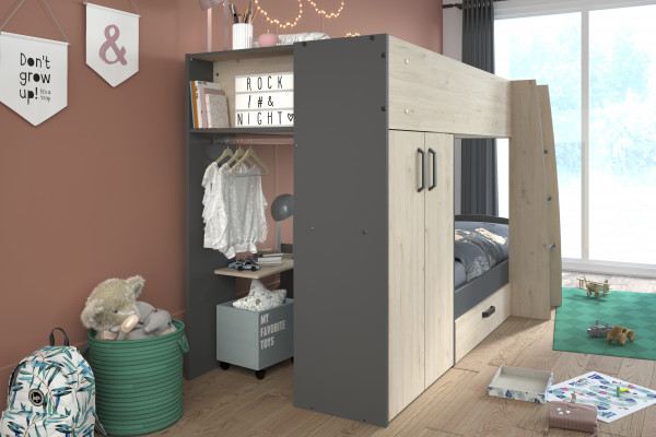 Etagenbett mit Kleiderschrank, Parisot Stim2 | Homeline der Möbel  Onlineshop für Preisbewusste